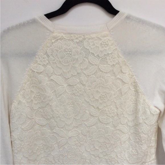 Isaac Mizrahi Live! Ivory Lace Cardigan Peplum Size Small - Picture 9 of 9